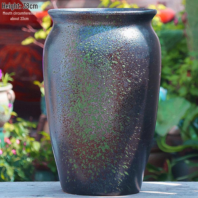 Large Vintage Ceramic Flower Pot for Indoor/Outdoor Plants - Breathable Tall Wide-Mouth Design for Bougainvillea & Succulents