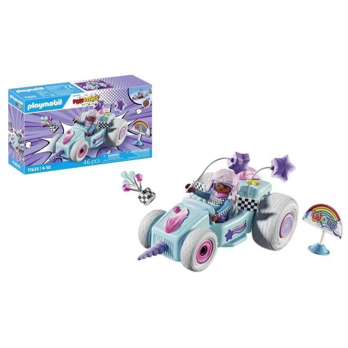 PLAYMOBIL 71635 Jeune fille licorne et kart, Funstars, 46 pièces, dès 4 ans