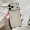 For Magsafe Plating  Magnetic Phone Case For iPhone 17 16 15 14 13 Pro Max Solid Color Shockproof Glossy Hard Cover Funda