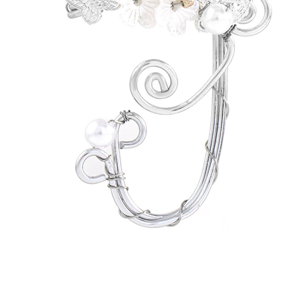 Pearl Left Right Ear Non piercing Leaf Hollowed Earrings Ear Cuff Fashion Accessories Ear Clip