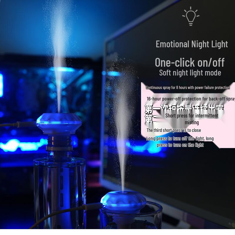Mini Portable USB Humidifier Stick for Car and Travel - Universal Fit for Mineral Water Bottles