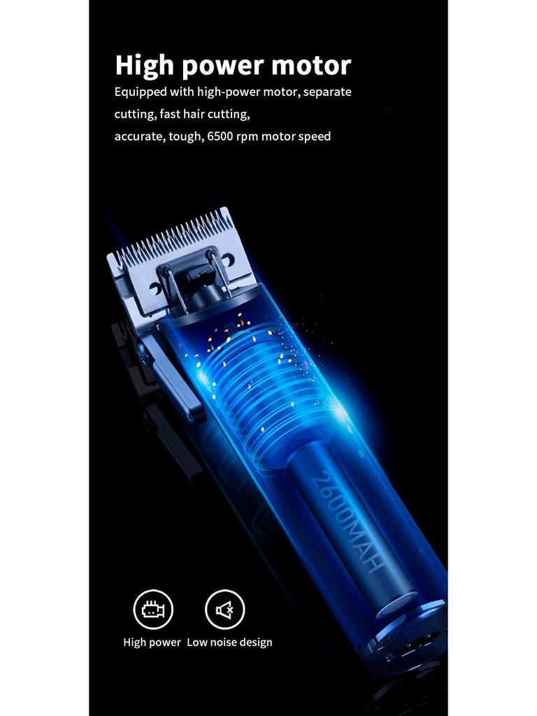 Professional Electric Hair Clipper with Adjustable Blade and Carving Head