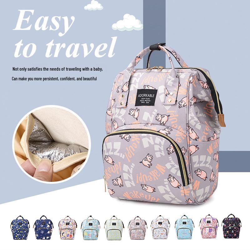 Trendy Large-Capacity Mommy and Baby Travel Backpack