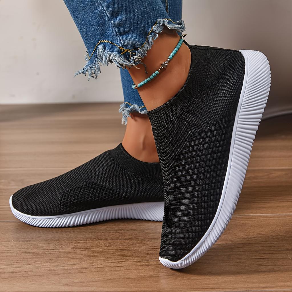Spring Women Shoes Knitting Sock Outdoor Sneakers Women Flat Shoes Casual Breathable Sneakers Flats Walking Shoes for Women