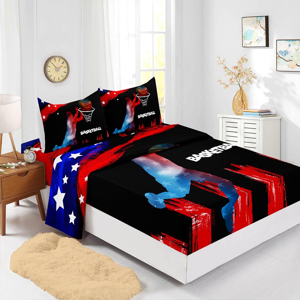 Four-Piece Mattress Sports Basketball Football Baseball Digital Printing Mattress Protective Cover