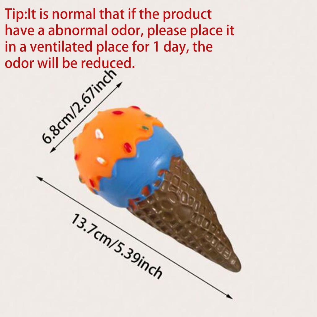1pc - Dog Squeaky Toy - Interactive Ice Cream Cone Shaped Chew Toy for Dogs, Durable Puppy Teething Plaything for All Breed