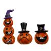 Halloween Pumpkin Ornament Resins Crafts Smiling Grin Face Pumpkin Sculpture For Horror Theme Homes Party Table Decors