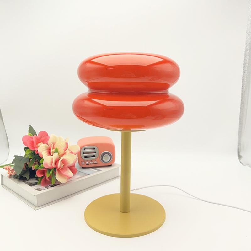 Ltalian Designer Home Decoration Glass Night Light Bedside Lamp Decoration for Bedroom Led Lights Table Desk Usb Aesthetic Room