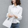White Puff Sleeve Long Sleeve French-Inspired Blouse - Irregular Autumn Korean Style