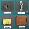 Stainless Steel Sink Sponge Rack Clip-On Drain Holder for Sponge Steel Wire Ball and Dishcloth Kitchen Supplies 1/3/6pcs