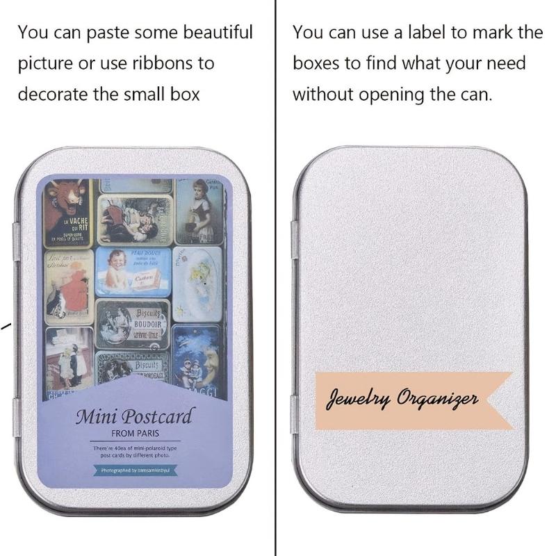 40-Pack Aluminum Storage Boxes with Hinged Lids Portable Rectangular Tin Containers for Small Items Gift Card Holders Organizer