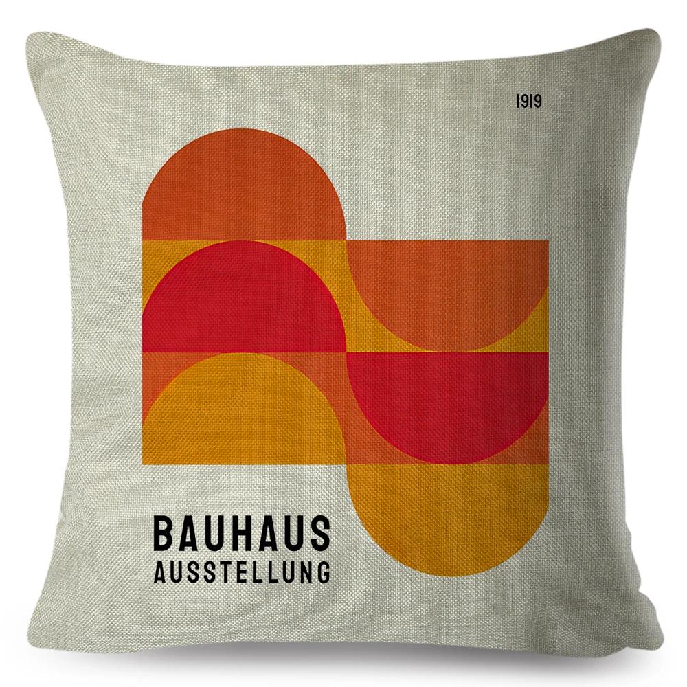 

Nordic Bauhaus Exhibition Unique Cushion Cover for Sofa Home Car Decor Double Print Pillowcase Polyester Throw Pillow Case 45x45cm18x18Inch