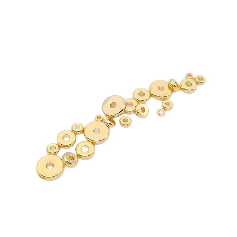 14K Gold Plated Colorfast Flat Round Spacer Beads for DIY Jewelry Making