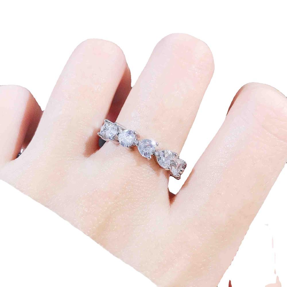 Women Moissanite Heart Rings D Color Imitation US Imported Fashion Minimalist Index Finger Ring