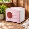 Enclosed Plastic Cat Shelter Sturdy Small Dog House Cozy for Balcony