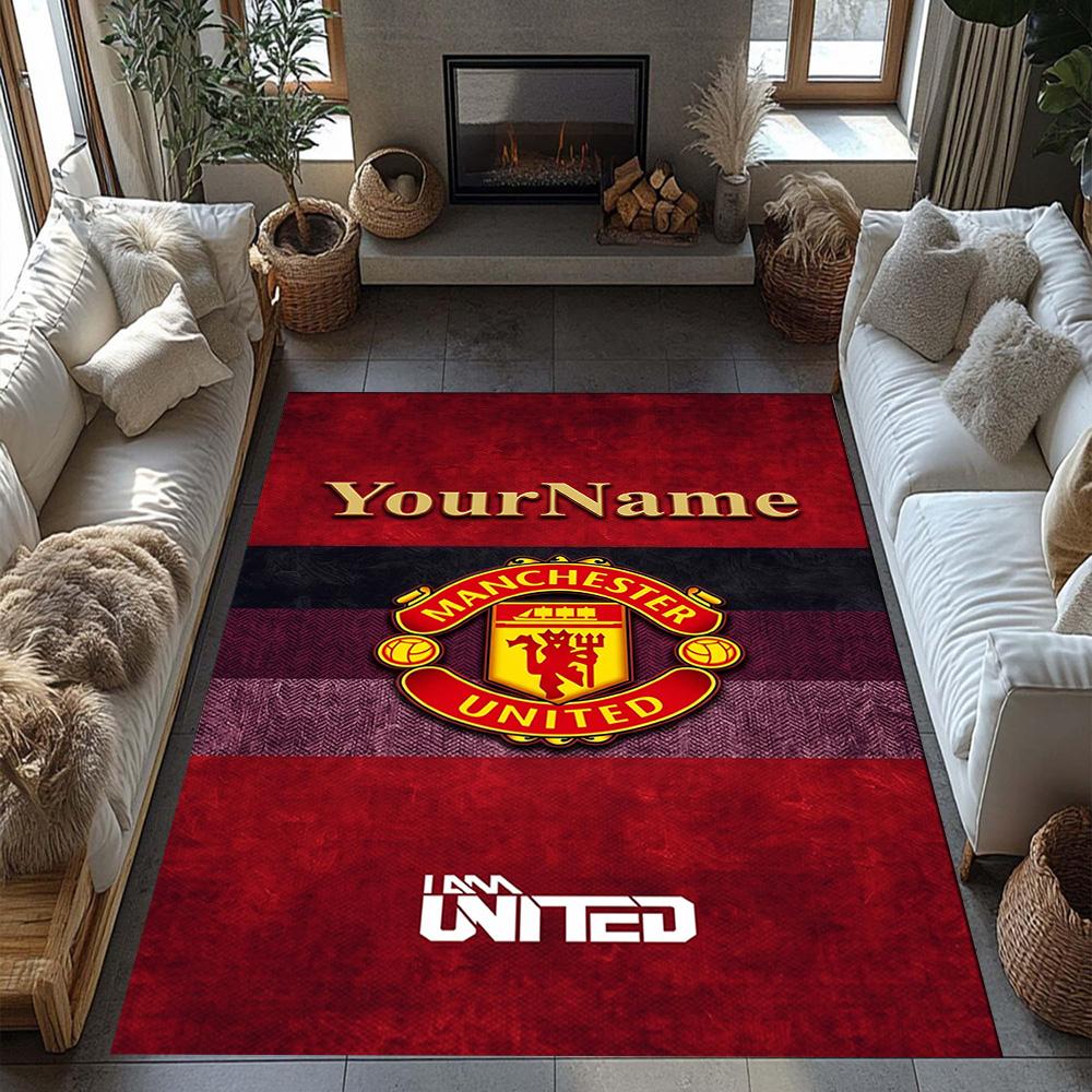 Manchester Personalized Text Carpet Perfect for Foyer Hallway Game Room Living Rooms Antislip Carpet Anime Office Decor