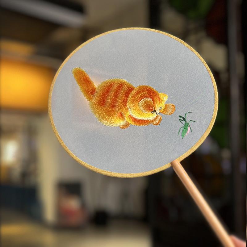 Chinese Ancient Style Fan Female Fan Embroidered Fan Embroidered Fan Suzhou Double Sided Embroidered Fan Commemorative Gift