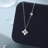 925 Sterling Silver Moissanite Four-Leaf Clover Pendant Necklace, 1.2 Carat for Women