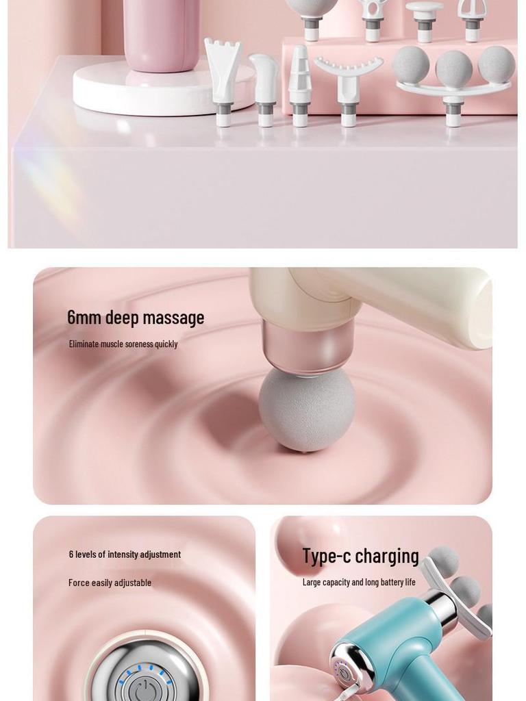 Nine-Head Professional Muscle Relaxation Massager: Multi-functional Neck and Sports Massage Gun