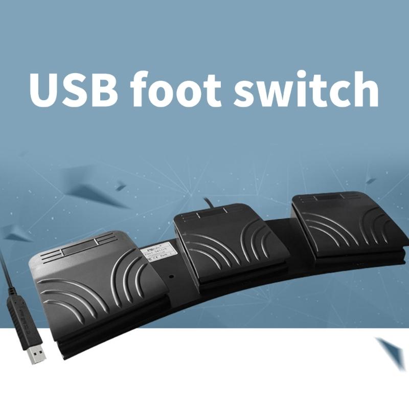 3 Key USB Foot Pedal Programmable Keyboards Action Mouse Commands for Gaming Factory Machine Operation