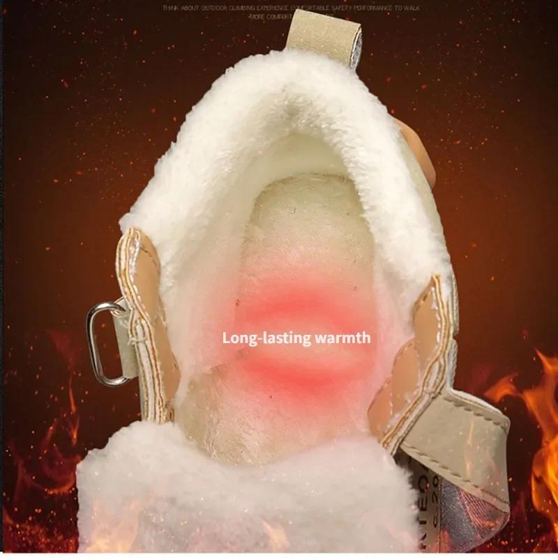 Autumn Winter Children's Boots Boys' Plus Cashmere Thicken Warm Snow Boots Girls' Non-slip Outdoor Boots Student Shoes Hiking Shoes