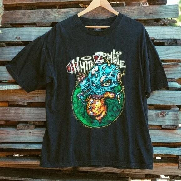 White Zombie Band Concert Tour Graphic Black Short Sleeve Unisex Tshirt S