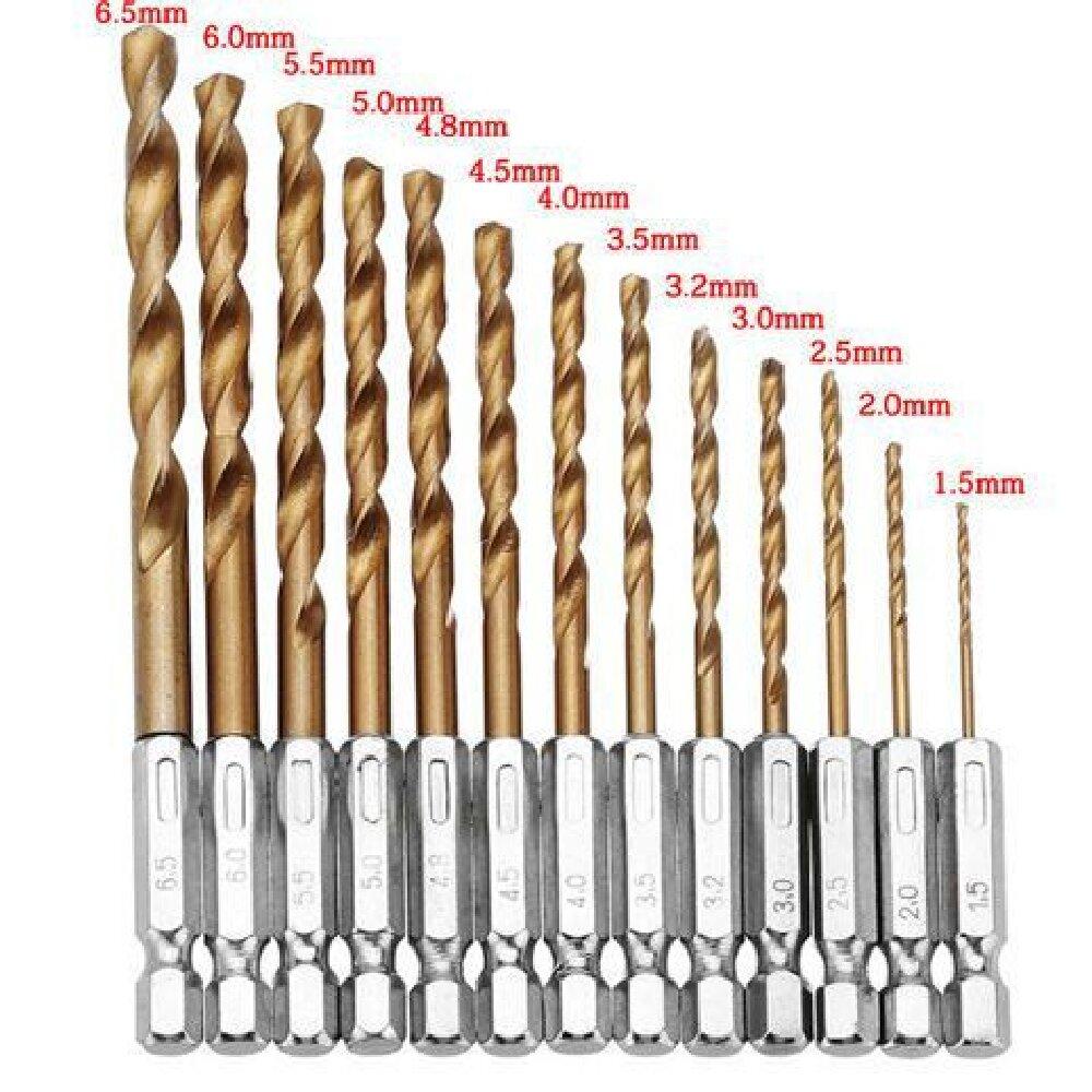 Hex Shank Cobalt Drill Bit Set for Stainless Steel & Metal - HSS Twist Bits Fit Electric Impact Driver, 4341 High-Speed Steel