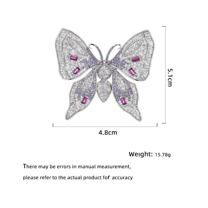 Broșă Fluture SUYU pentru Femei, Design de Lux Ușor, Elegantă, cu Zirconiu Încrustat, la Modă și Versatilă, Broșă cu Senz de Design de Nișă