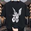 Men'S Angels and Demons Black and White Gothic Print Graphic T Shirt Cotton Tee Women Summer Novelty Oversize Streetwear Vintage