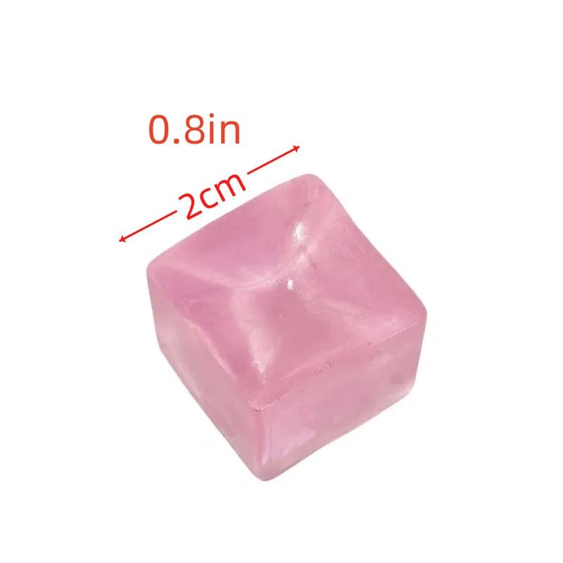12Pcs Mini Ice Cube Decompression Toys Release Stress Transparent Small Ice Block Pinch Children Squeezing Toy Birthday Gifts