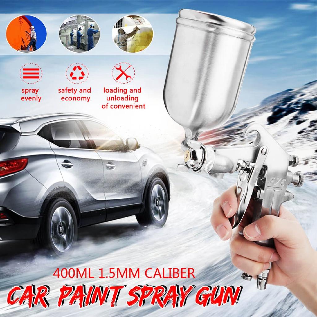 1.5mm Stainless Steel Nozzle Auto Cars Painting Professional Feed Spray Paint Sprayer Airbrush Set For Spot Repair 400ML
