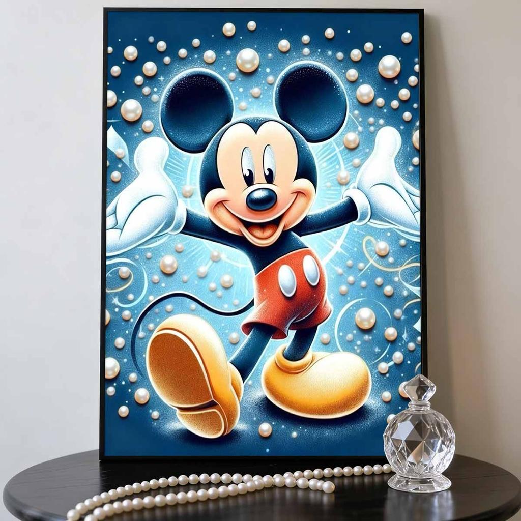 Disney Classic Mickey Pearl Art Painting Pearl Bubble Atmosphere Theme Frameless Craft Painting Living Room Entrance Decoration Gift Choice
