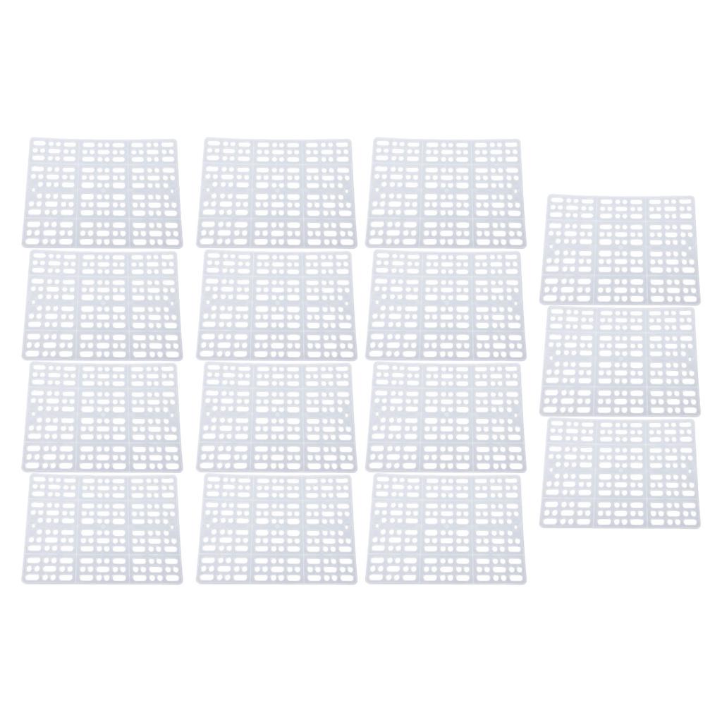 15PCS Rabbit Feet Pad Food Grade Plastic Easy Cleaning Bunny Cage Floor Mat for Guinea Pig White