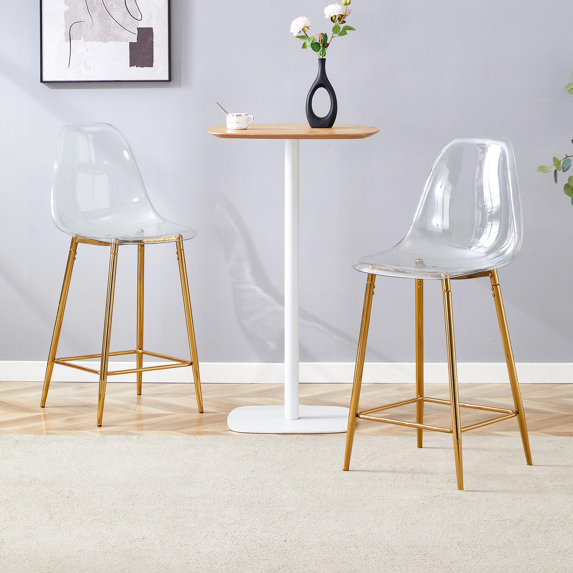 Transparent bar stool set, pack of