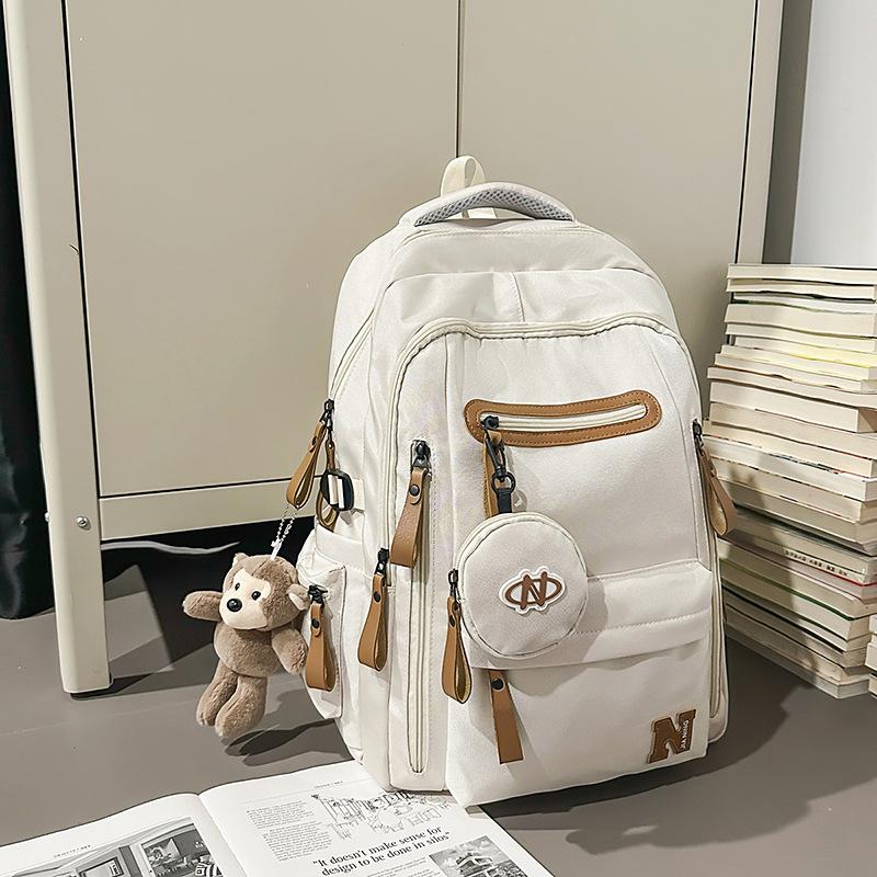 New simple junior high school student schoolbag, the same for men and women, 2025 large-capacity high school student backpack, women's travel backpack