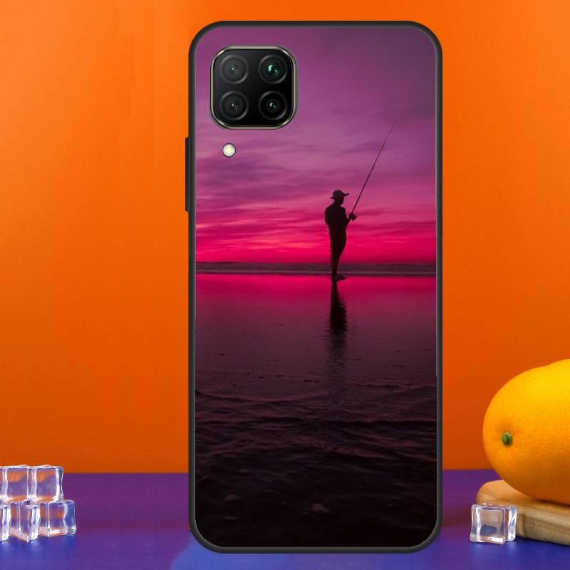 Barschfischen See Sonnenuntergang Angler Für Huawei Nova 7i 8i 11i 12i 12s 9 10 SE Y91 Y90 Y60 Y70 Y72 Y61 P30 P40 Lite P60 Pro Hülle