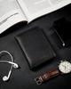Stylish men's wallet made of genuine leather, black, RFID protection - Rovicky