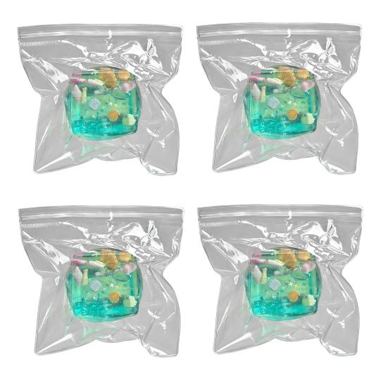 1/2/3/4Pcs 3D Cube Squeeze Toy Stress Anxiety Relief Clear Ocean Shell Cube Sensory Toy Portable Soft TPR Cube Pinch Toy Party Favors