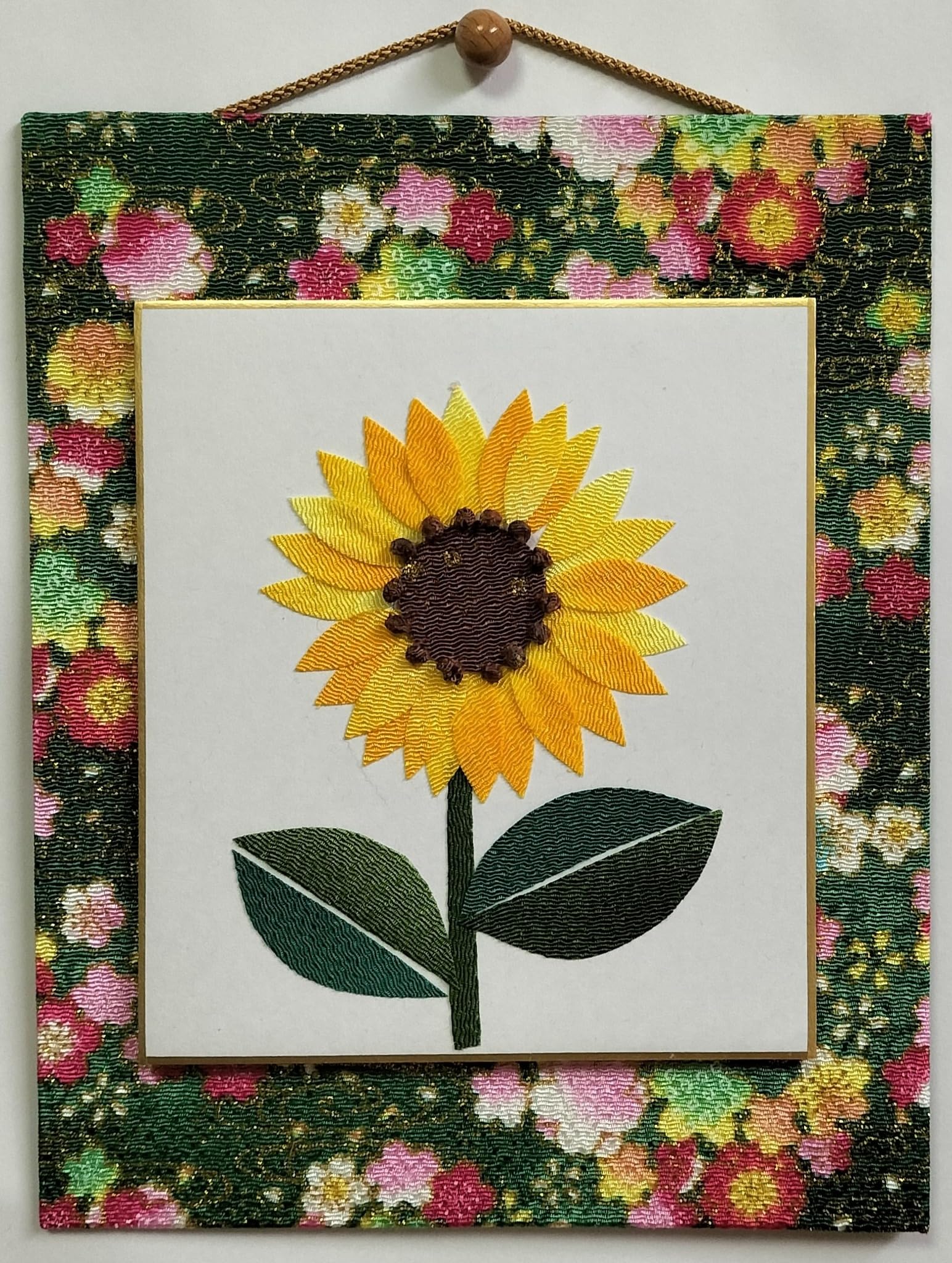 

Handmade paper cutting kit Chirimen paper collage Sunflower