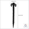 Plastic Threaded Croissant Floor Nails, Tent Nails, Canopy Nails, Spiral Outdoor Mountaineering Extended Tent Accessories, Black 10pcs.
