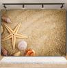 Sommer Strand Sand Hintergrund Fotografie Tropisch Hawaii Meeresufer Seestern Muschel Baby Geburtstag Feiertagsparty Hintergrund Foto Requisiten