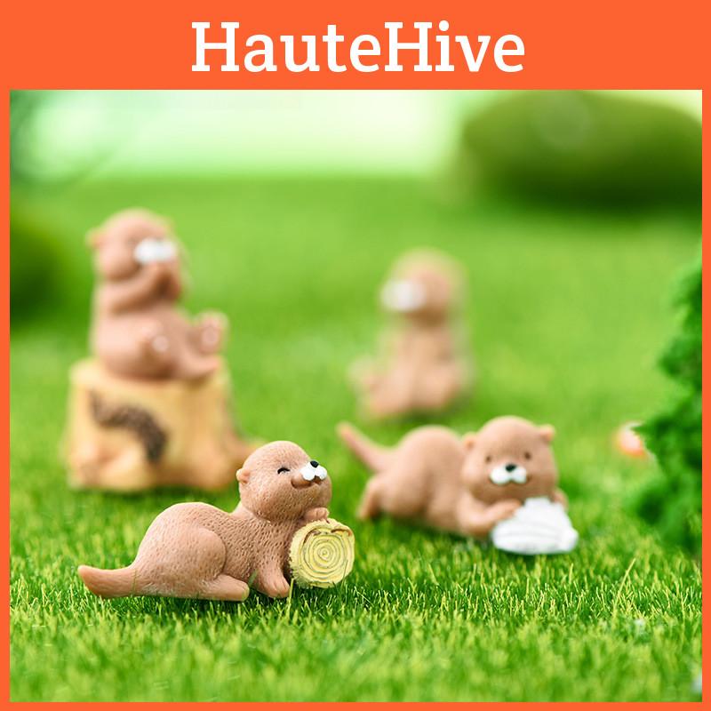 Cute Resin Otter Keychain Artistic Cartoon Miniature Ornament Diy Accessory