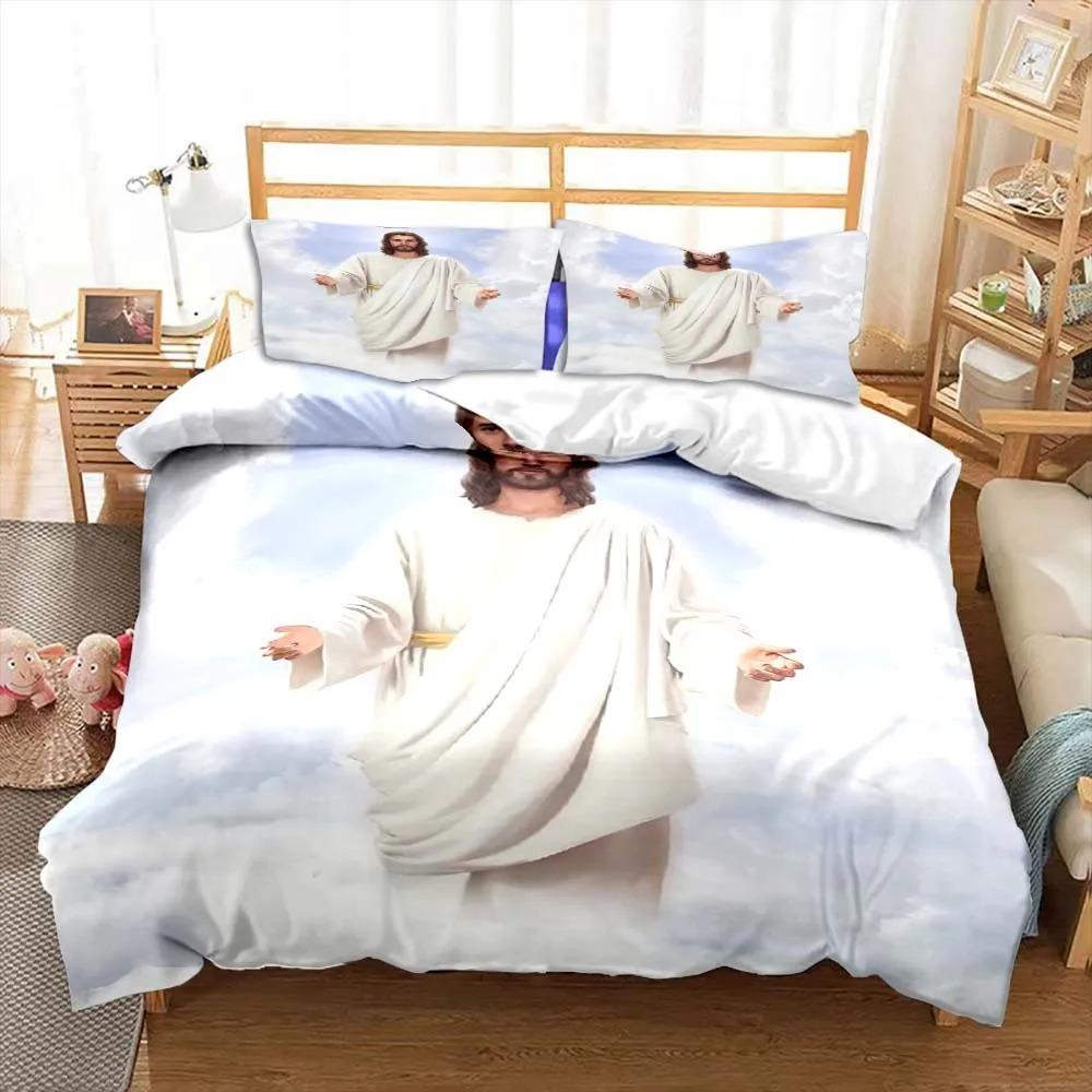 Ensemble de literie Jésus Vierge Marie Chambre Lit Jumeau Ensemble de literie Couette Enfants Adultes Lit Housse de couette Double King Couette Décoration d'intérieur