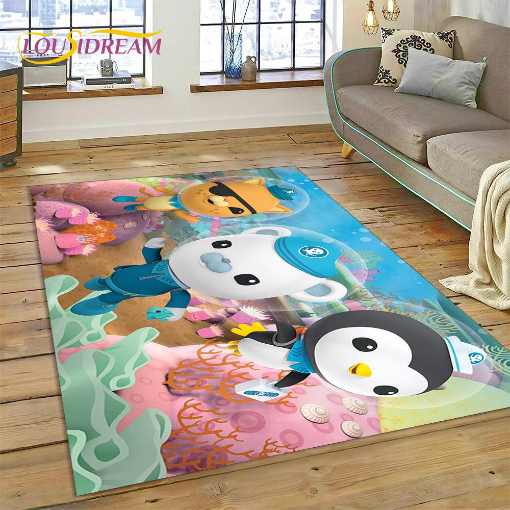 3D kreslený koberec The Octonauts Barnacles, Koberec do obývacího pokoje, ložnice, k pohovce, rohožka, Dekorace, Dětská protiskluzová podlahová rohož
