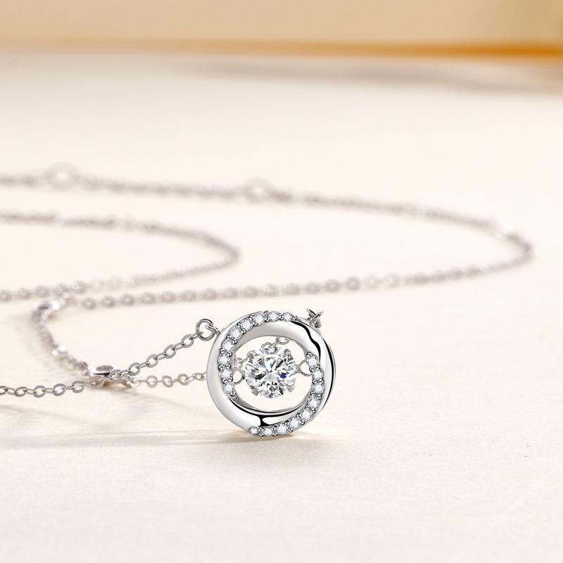 Three-second heart necklace women's niche light luxury high-end design sense ins wind smart pendant necklace women