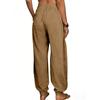 2025 European & American Style Women's High Waist Cotton Linen Wide Leg Yoga Pants