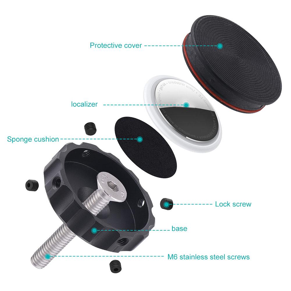 Bike Headset Top Cap Waterproof Bicycle Mount Anti-Theft Case Aluminum Alloy Bicycle Headset Cap Protective Case for Airtag