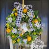 Artificial Lemon Peony Wreath Wall Hanging Decor Door Home Festival Party Decoration