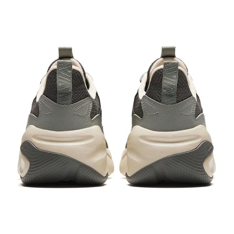 Anta Round Toe Lace-Up Versatile Shock Absorbing Wear-Resistant Low-Top Casual Shoes Men sneaker Gray 112418813-3