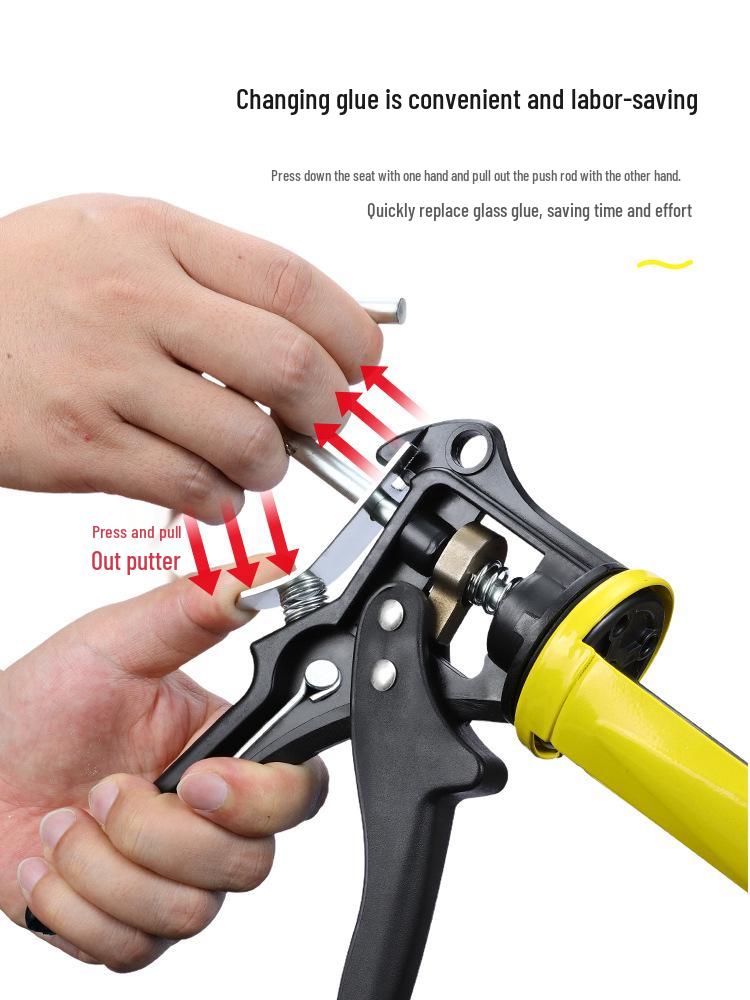 Automatic Silicone Glass Glue Gun & Grout Tool for Tile, Adhesive, and Nail-Free Applications